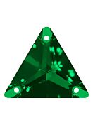 Triangle Aufnähstrass flach 3 Loch 12mm Emerald
