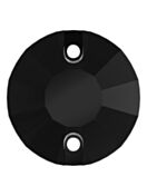 Rose Aufnähstrass flach 2 Loch 8mm Jet