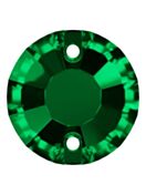 Rose Aufnähstrass flach 2 Loch 8mm Emerald