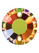 Rose Aufnähstrass flach 2 Loch 10mm Crystal Vitrail Medium