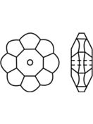 Flower Aufnähstrass flach 1 Loch 6mm Peridot