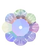 Flower Aufnähstrass flach 1 Loch 8mm Crystal AB