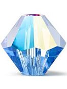 Bicone Glasschliffperle 3mm Sapphire Glitter