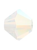 Bicone Glasschliffperle 4mm White Opal AB