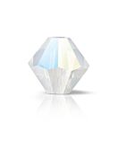 Bicone Glasschliffperle 4mm White Opal AB 2x