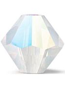 Bicone Glasschliffperle 4mm White Opal Glitter
