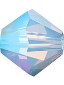 Bicone Glasschliffperle 4mm Light Sapphire Opal AB