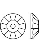 Rose Aufnähstrass flach 1 Loch 8mm Crystal AB