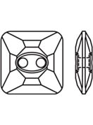Square Crystal Strassknopf 10mm Crystal Satin