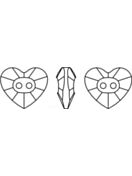 Heart Strassknopf 2 Loch 14x12mm Crystal Satin