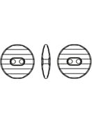 Curved Round Strassknopf 2 Loch 10mm Crystal Golden Shadow