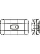 Chessboard Strassknopf 2 Loch 21x11mm Crystal Satin