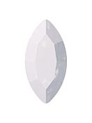 Navette 10x5mm White Opal