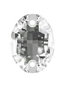 Oval Aufnähstrass flach 2 Loch 10x7mm Crystal