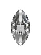 Navette Aufnähstrass flach 2 Loch 10x5mm Crystal