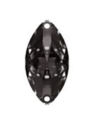 Navette Aufnähstrass flach 2 Loch 32x15mm Black Diamond