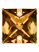 Square Aufnähstrass flach 2 Loch 14mm Light Smoked Topaz