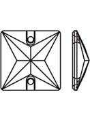 Square Aufnähstrass flach 2 Loch 16mm Crystal Vitrail Light