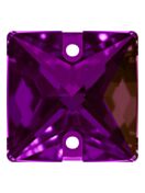 Square Aufnähstrass flach 2 Loch 16mm Amethyst