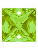 Square Aufnähstrass flach 2 Loch 16mm Fern Green