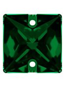 Square Aufnähstrass flach 2 Loch 16mm Emerald