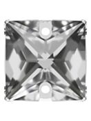 Square Aufnähstrass flach 2 Loch 22mm Crystal