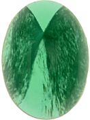 Glass Cabochon Oval 8x6mm green white marbled