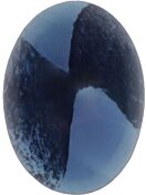 Glass Cabochon Oval 10x8mm blue white marbled