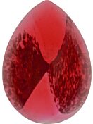 Glass Cabochon Tropfen 8x6mm red white marbled
