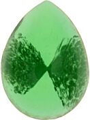 Glass Cabochon Tropfen 8x6mm green white marbled