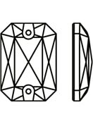 Octagon Aufnähstrass flach 2 Loch 28x20mm Crystal