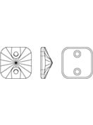 Rivoli Square Aufnähstein 2 Loch