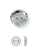 Strassknopf rund flach 2 Loch 10mm Crystal UF Transparent