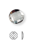 Schachbrett Aufnähstein flach 2 Loch 8mm Jet