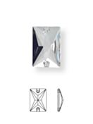 Baguette Aufnähstein flach 2 Loch