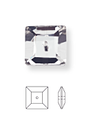 Square Aufnähstrass 1 Loch 6mm Black Diamond F