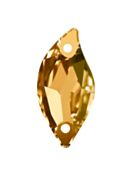 Leaf Aufnähstrass flach 2 Loch 20x10mm Light Smoked Topaz