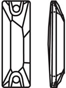 Baguette Aufnähstrass flach 2 Loch 18x6mm Jonquil