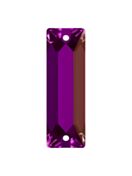 Baguette Aufnähstrass flach 2 Loch 18x6mm Amethyst