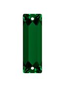 Baguette Aufnähstrass flach 2 Loch 18x6mm Emerald