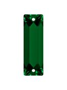 Baguette Aufnähstrass flach 2 Loch 18x6mm Emerald