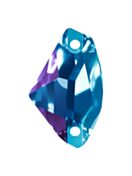 Galactic Aufnähstrass flach 2 Loch 10x5mm Dark Aquamarine