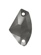 Galactic Aufnähstrass flach 2 Loch 27x17mm Jet Hematite