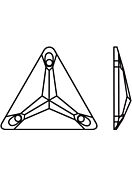 Triangle Aufnähstrass flach 3 Loch 22mm Crystal Labrador