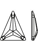 Slim Triangle Aufnähstrass flach 3 Loch 28x25mm Black Diamond