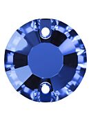 Rose Aufnähstrass flach 2 Loch 8mm Sapphire