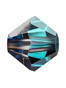 Bicone Glasschliffperle 4mm Crystal Bermuda Blue
