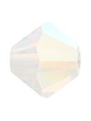 Bicone Glasschliffperle 4mm White Opal AB