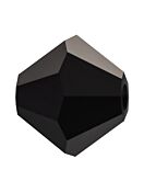 Bicone Glasschliffperle 4mm Jet