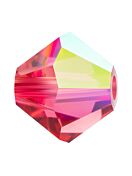 Bicone Glasschliffperle 6mm Indian Pink AB